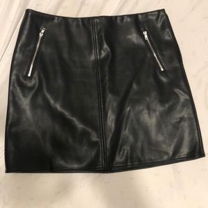 Leather mini skirt